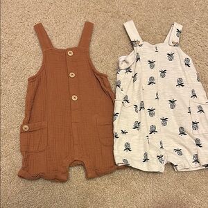 Brown and Cream Kids Overalls